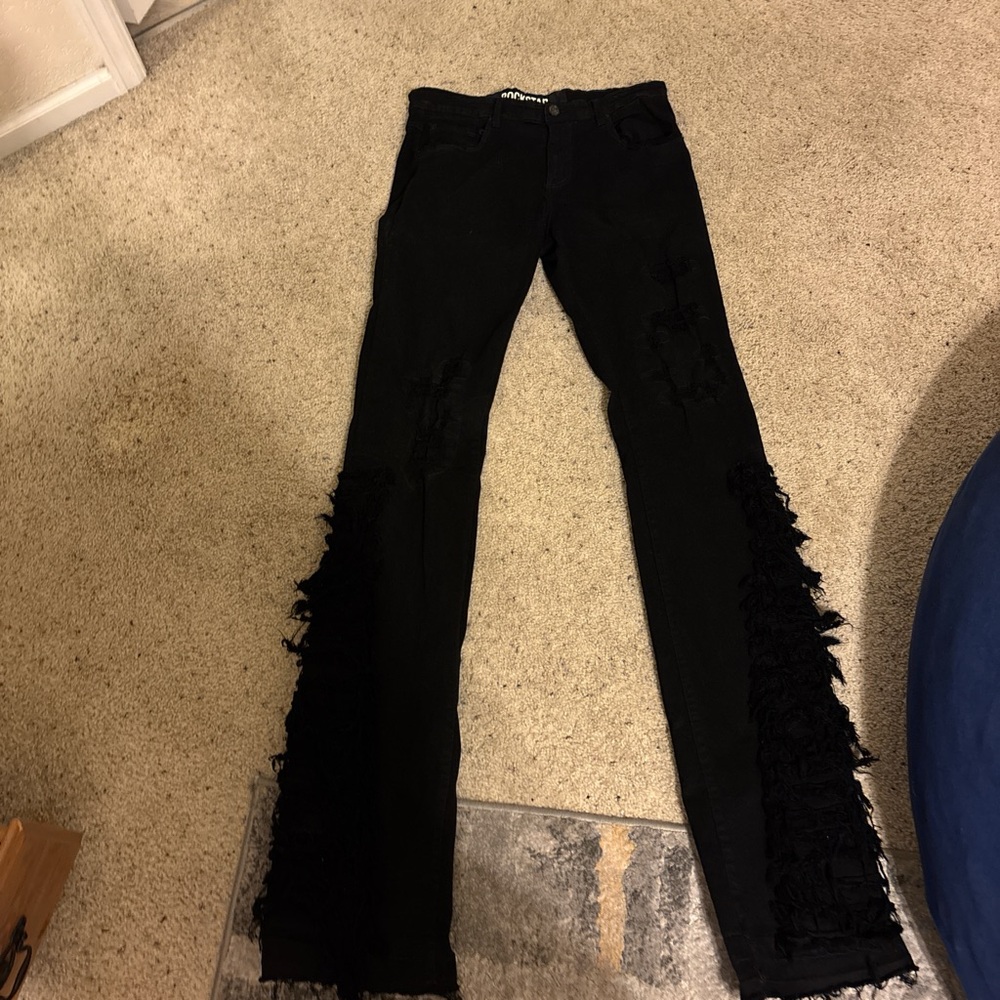 Distressed Black Men Jeans